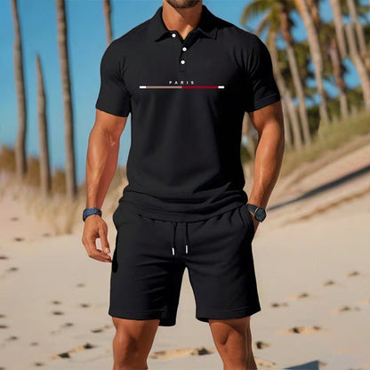 👕 2-piece polo shirt & shorts set for men – breathable, comfortable, versatile – perfect for sports, everyday wear, and relaxing outings ☀️