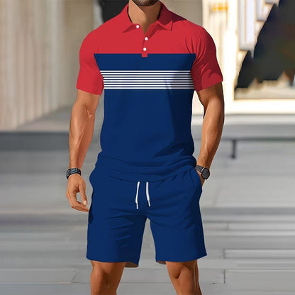 👕 2-piece polo shirt & shorts set for men – breathable, comfortable, versatile – perfect for sports, everyday wear, and relaxing outings ☀️