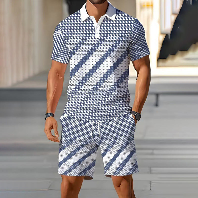 👕 2-piece polo shirt & shorts set for men – breathable, comfortable, versatile – perfect for sports, everyday wear, and relaxing outings ☀️