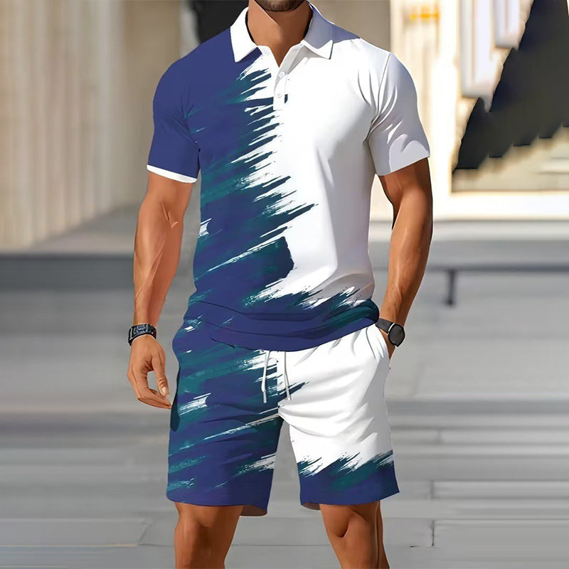 👕 2-piece polo shirt & shorts set for men – breathable, comfortable, versatile – perfect for sports, everyday wear, and relaxing outings ☀️