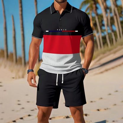 👕 2-piece polo shirt & shorts set for men – breathable, comfortable, versatile – perfect for sports, everyday wear, and relaxing outings ☀️
