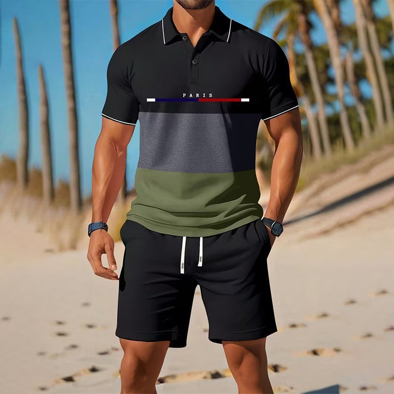 👕 2-piece polo shirt & shorts set for men – breathable, comfortable, versatile – perfect for sports, everyday wear, and relaxing outings ☀️