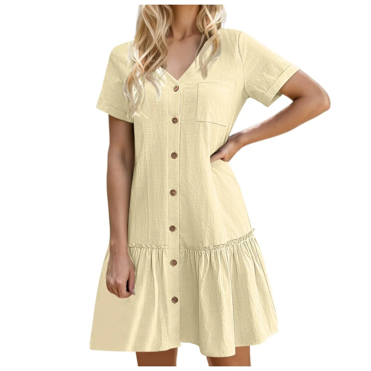 ⌛Limited-Time Offer-Casual Cotton Linen Dress