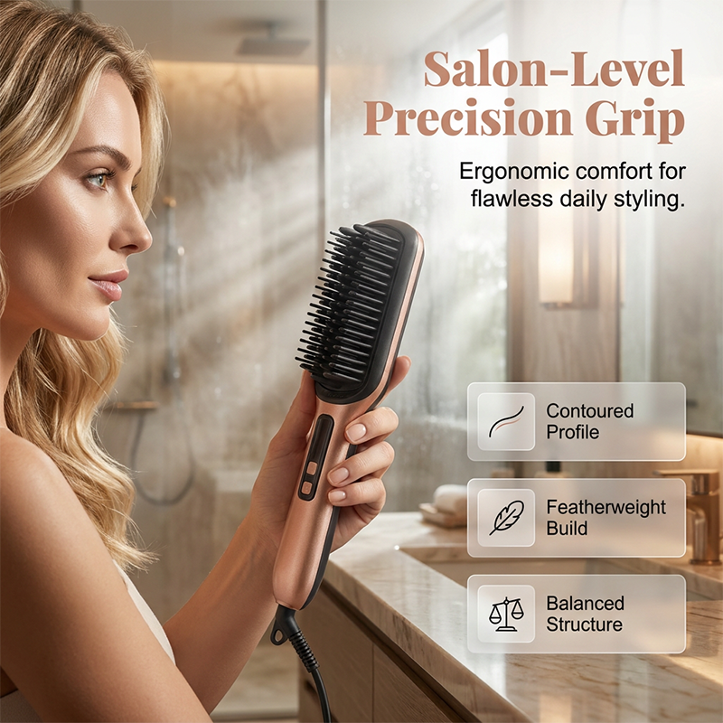 Negative Ion 2-in-1 Hair Straightener Brush