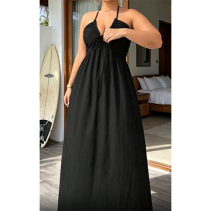 Women's Halter Neck Backless Maxi Dress