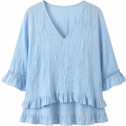 Women's Elegant Ruffle V-Neck Summer Top