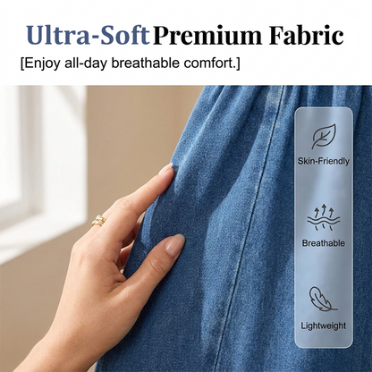 Exclusive 50% OFF | Breezy Summer Denim Sundress | Smocked Bodice & Flowing Tiered Skirt | Soft Breathable Sleeveless Dress for Women