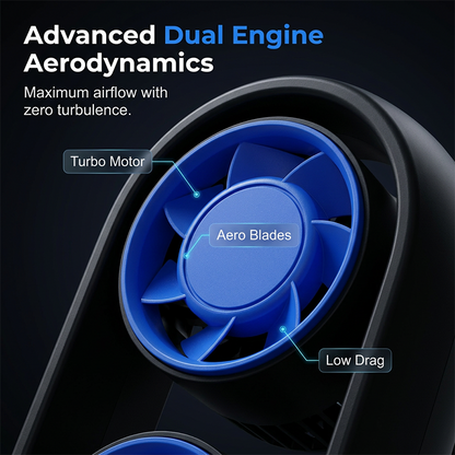 Dual-Head Desktop Tower Fan 100-Speed Stepless