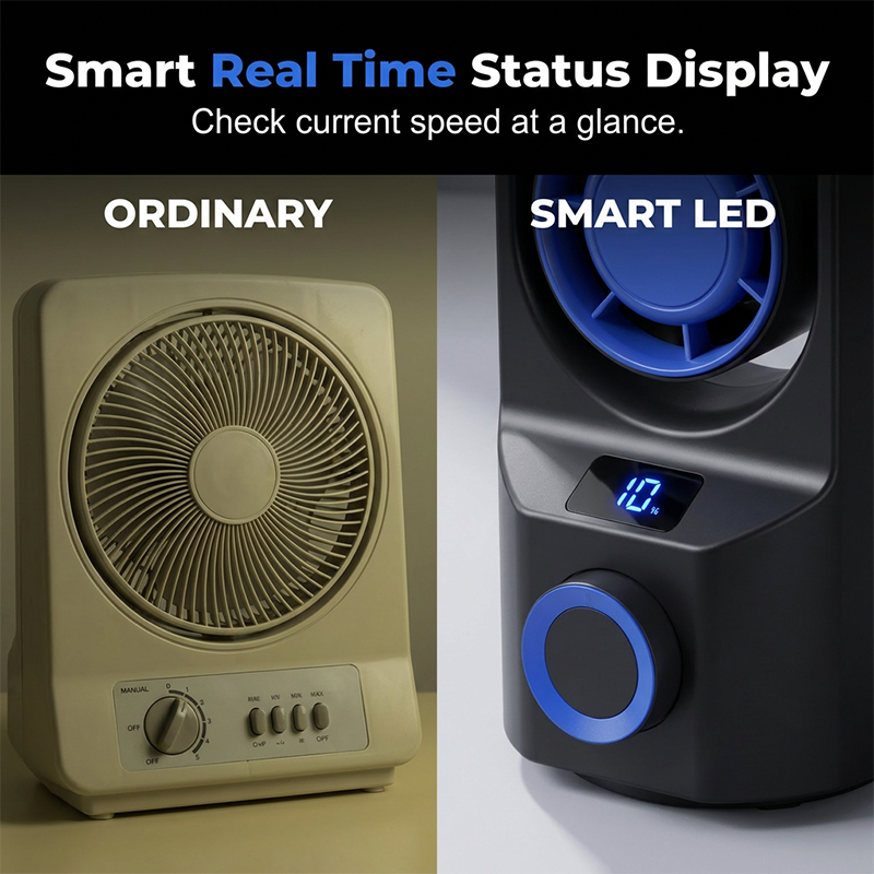 Dual-Head Desktop Tower Fan 100-Speed Stepless