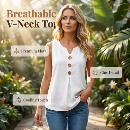 ⌛Limited-Time Offer-Women's V-Neck Sleeveless Cotton Linen Vest