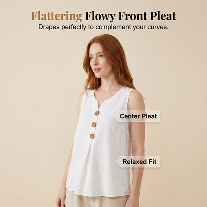 ⌛Limited-Time Offer-Women's V-Neck Sleeveless Cotton Linen Vest