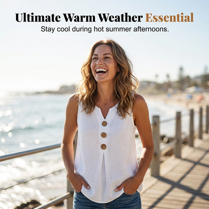 ⌛Limited-Time Offer-Women's V-Neck Sleeveless Cotton Linen Vest