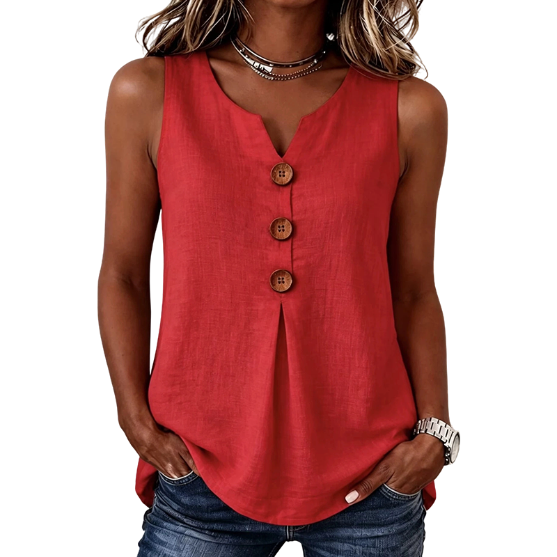 ⌛Limited-Time Offer-Women's V-Neck Sleeveless Cotton Linen Vest