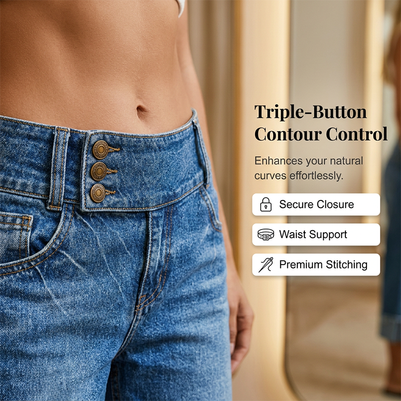 👖 50% OFF NOW! 💙 Women's Wide Leg Cropped Jeans – Button high waist & relaxed fit – Stretchy denim, perfect for casual or chic looks ✨🌸
