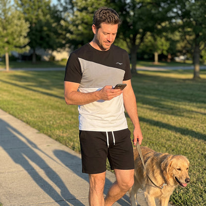 ⌛Limited-Time Offer-Men Color-Block T-Shirt and Shorts Set