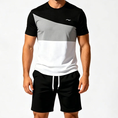 ⌛Limited-Time Offer-Men Color-Block T-Shirt and Shorts Set