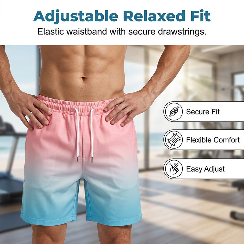 Men's Gradient Short Sleeve and Shorts Set