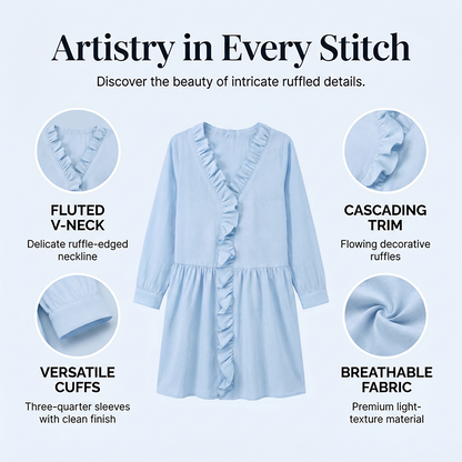 🔥New Arrivals & Best Sellers-Women's Elegant Ruffled V-Neck Top