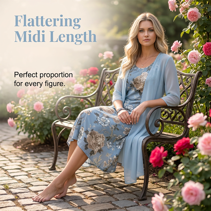 ⌛Limited-Time Offer-Women Floral Midi Dress
