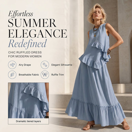 ⌛Limited-Time Offer-Women's Sleeveless Ruffle Maxi Dress