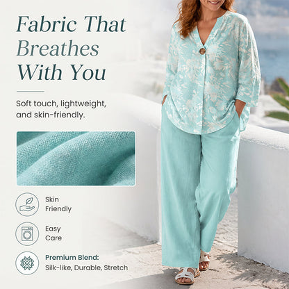 🔥Limited-Time Offer-Women's Casual V-Neck 2-Piece Set