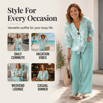 🔥Limited-Time Offer-Women's Casual V-Neck 2-Piece Set