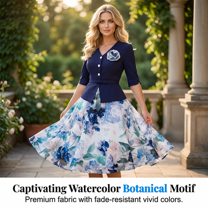 ⌛Limited-Time Offer-Women's Elegant Half-Sleeve Floral Dress