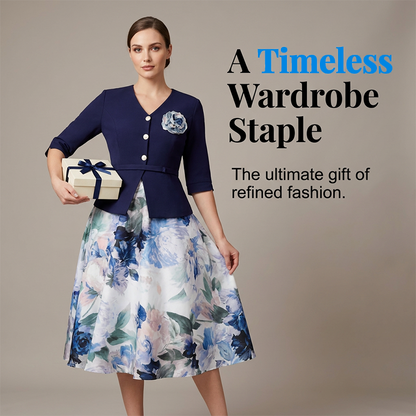⌛Limited-Time Offer-Women's Elegant Half-Sleeve Floral Dress