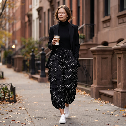 ⌛Limited-Time Offer-Women's Casual Wide Leg Polka Dot Pants