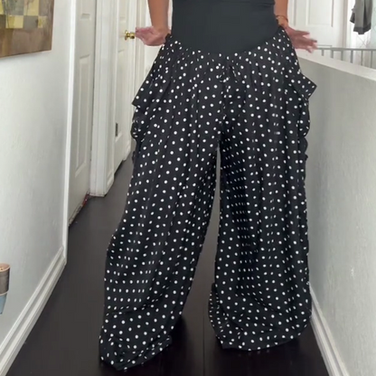 ⌛Limited-Time Offer-Women's Casual Wide Leg Polka Dot Pants
