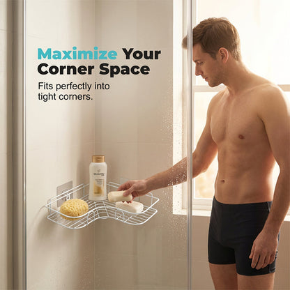 ⌛Limited-Time Offer-Space-Saving No-Drill Corner Shower Caddy