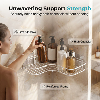 ⌛Limited-Time Offer-Space-Saving No-Drill Corner Shower Caddy