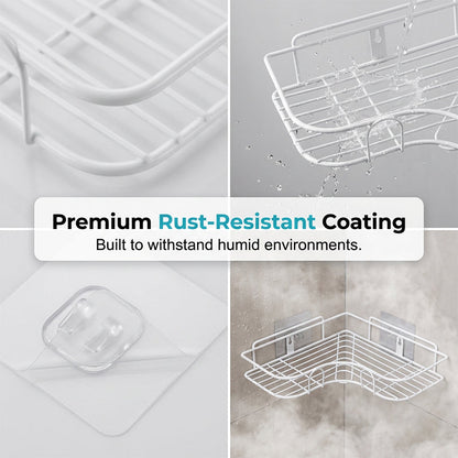 ⌛Limited-Time Offer-Space-Saving No-Drill Corner Shower Caddy