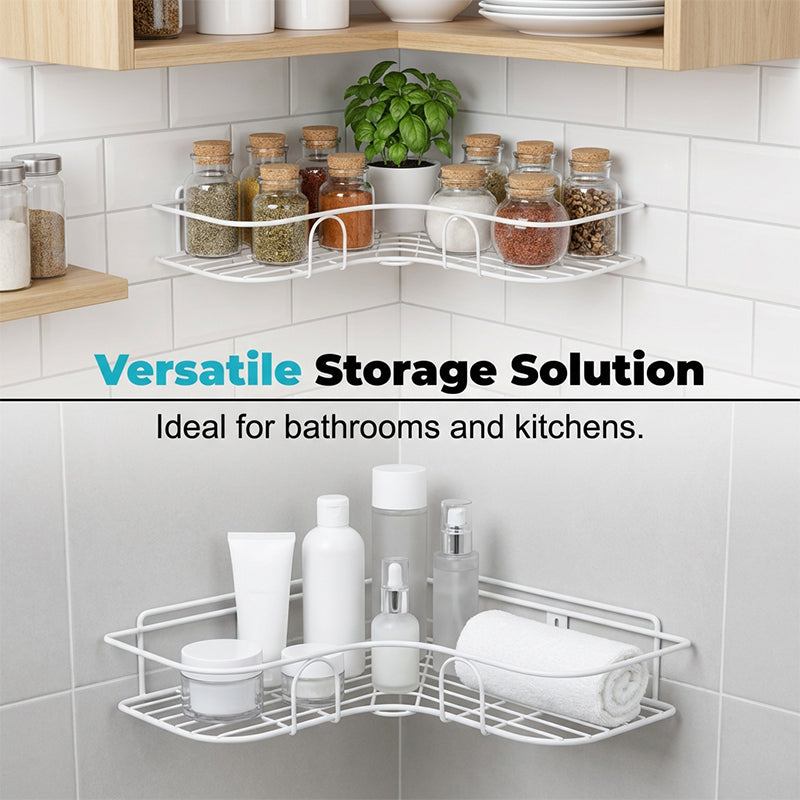 ⌛Limited-Time Offer-Space-Saving No-Drill Corner Shower Caddy