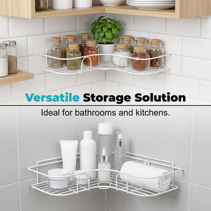 ⌛Limited-Time Offer-Space-Saving No-Drill Corner Shower Caddy
