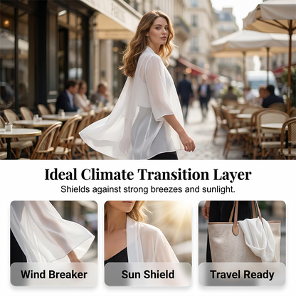 ⌛Limited-Time Offer-Women's Chiffon Open Front Cardigan Loose