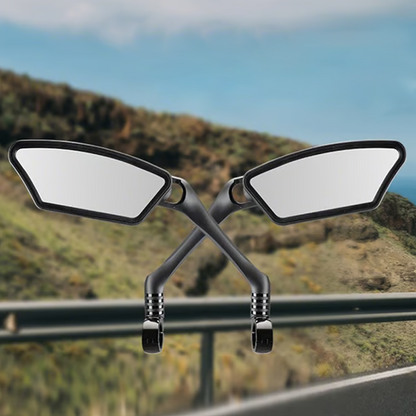 💥360° Rotatable Bicycle Rearview Mirror – Shock-Absorbing Arm, Weather-Resistant, Universal Mount 🛡️
