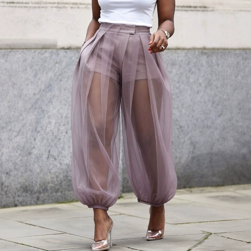 ⌛Limited-Time Offer-Women's Mesh Panel Lantern Pants