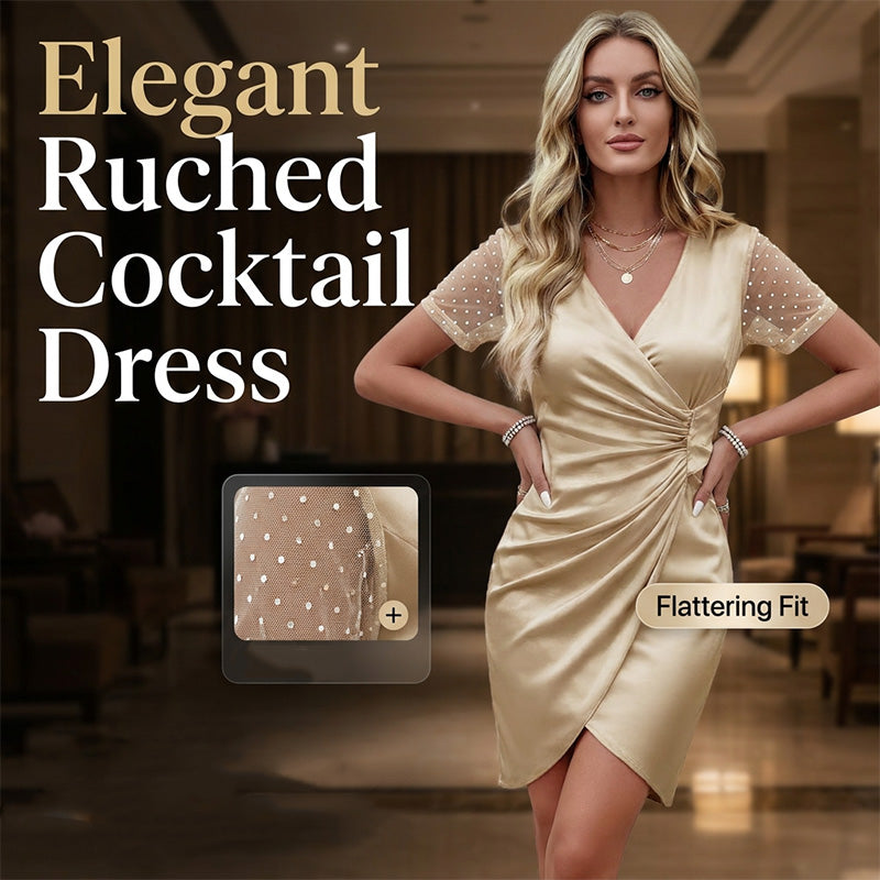 🔥Last-Day Sale-Women's V-Neck High Waist Cocktail Dress