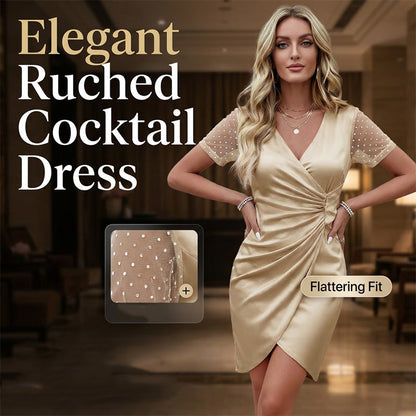 🔥Last-Day Sale-Women's V-Neck High Waist Cocktail Dress