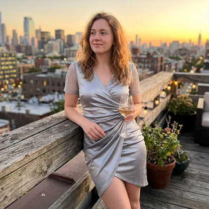 🔥Last-Day Sale-Women's V-Neck High Waist Cocktail Dress