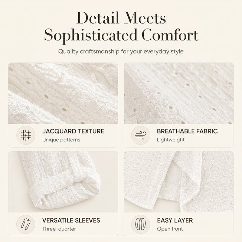 ⌛Limited-Time Offer-Women's Casual Textured Open Front Cardigan
