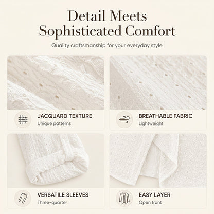 ⌛Limited-Time Offer-Women's Casual Textured Open Front Cardigan