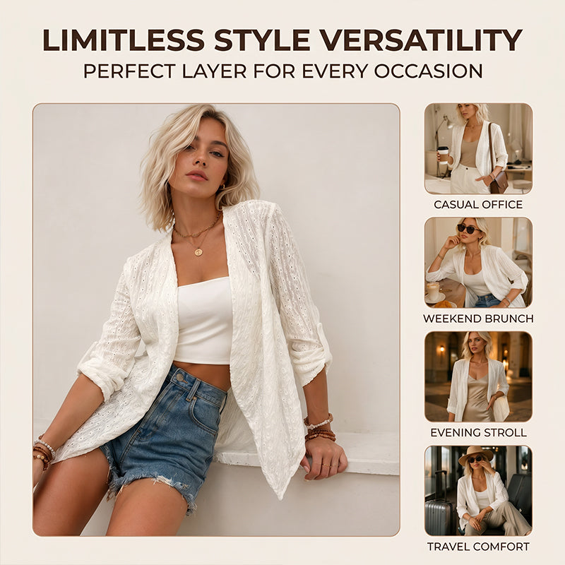 ⌛Limited-Time Offer-Women's Casual Textured Open Front Cardigan