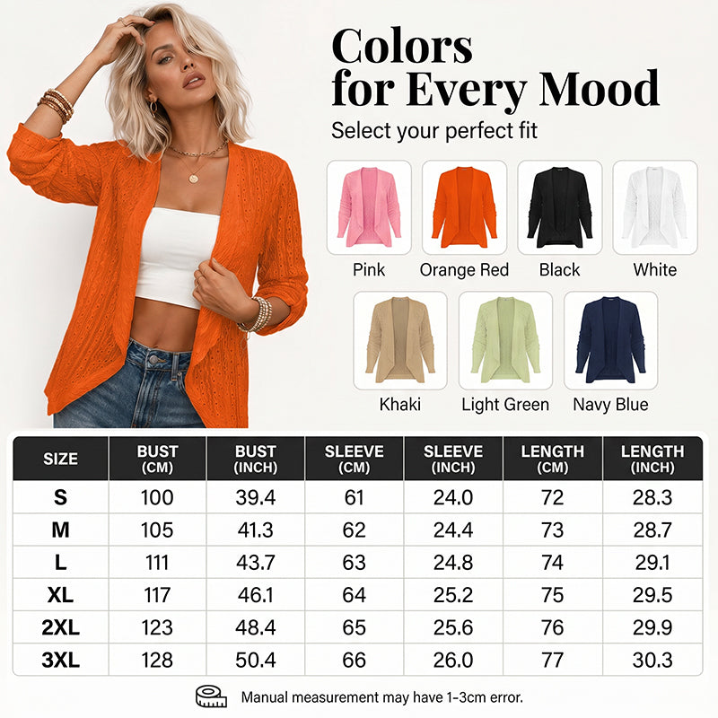 ⌛Limited-Time Offer-Women's Casual Textured Open Front Cardigan