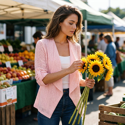 ⌛Limited-Time Offer-Women's Casual Textured Open Front Cardigan