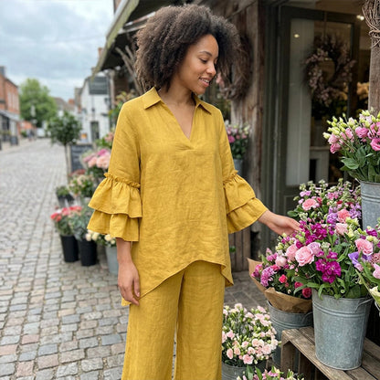 ⌛Limited-Time Offer-Women's Minimalist Long Sleeve Top & Wide Leg Pants
