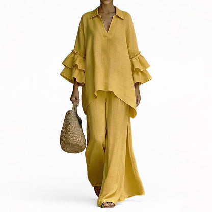 ⌛Limited-Time Offer-Women's Minimalist Long Sleeve Top & Wide Leg Pants