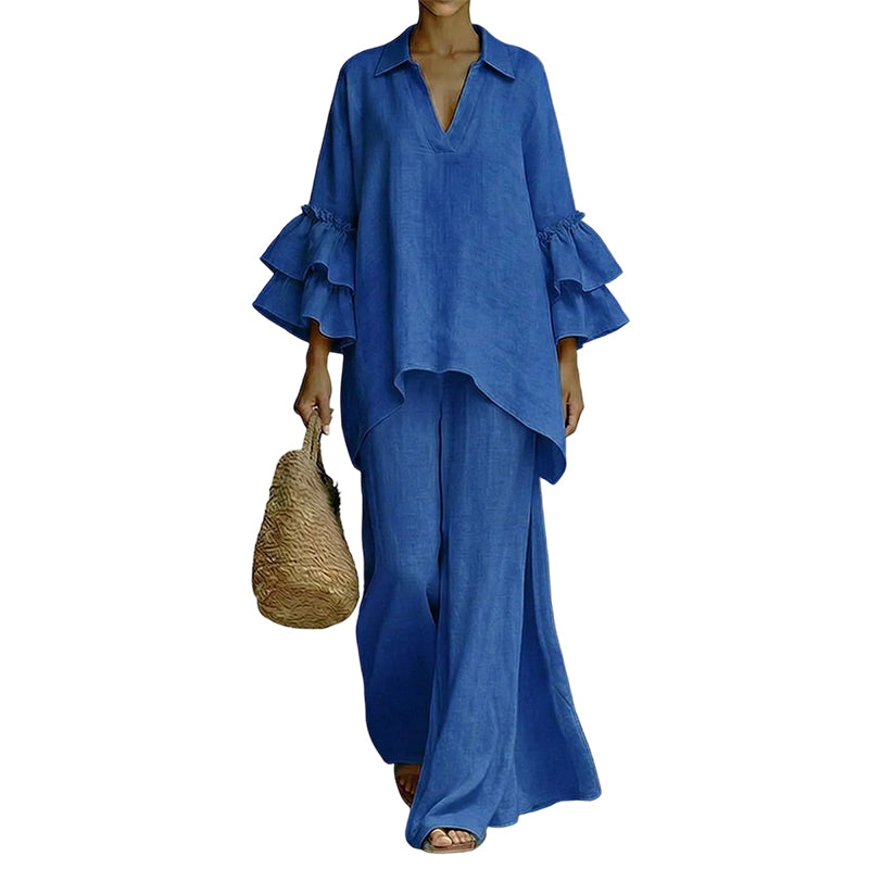 ⌛Limited-Time Offer-Women's Minimalist Long Sleeve Top & Wide Leg Pants