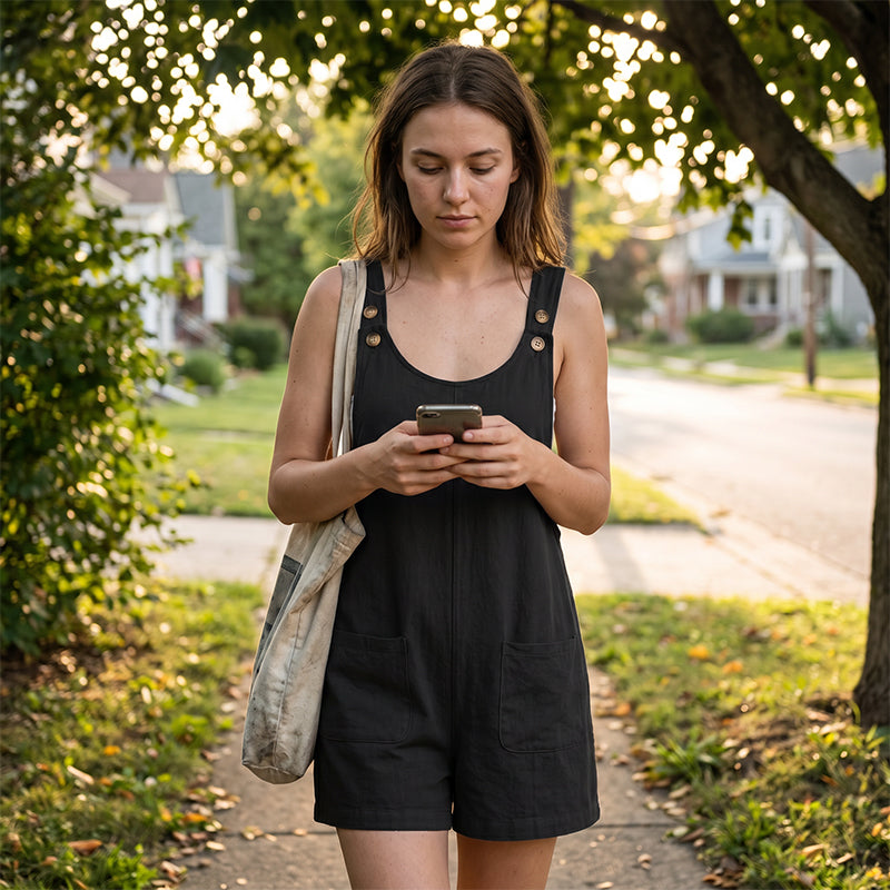 ⌛Limited-Time Offer-Women's Relaxed-Fit Casual Short Overalls